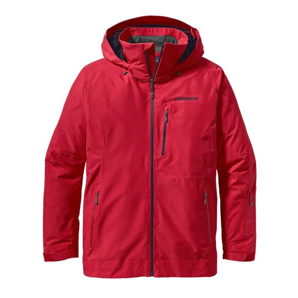 Patagonia Men's Red Powder Bowl Freeride Hooded Snow Windbreaker Jacket Size L - Picture 1 of 11